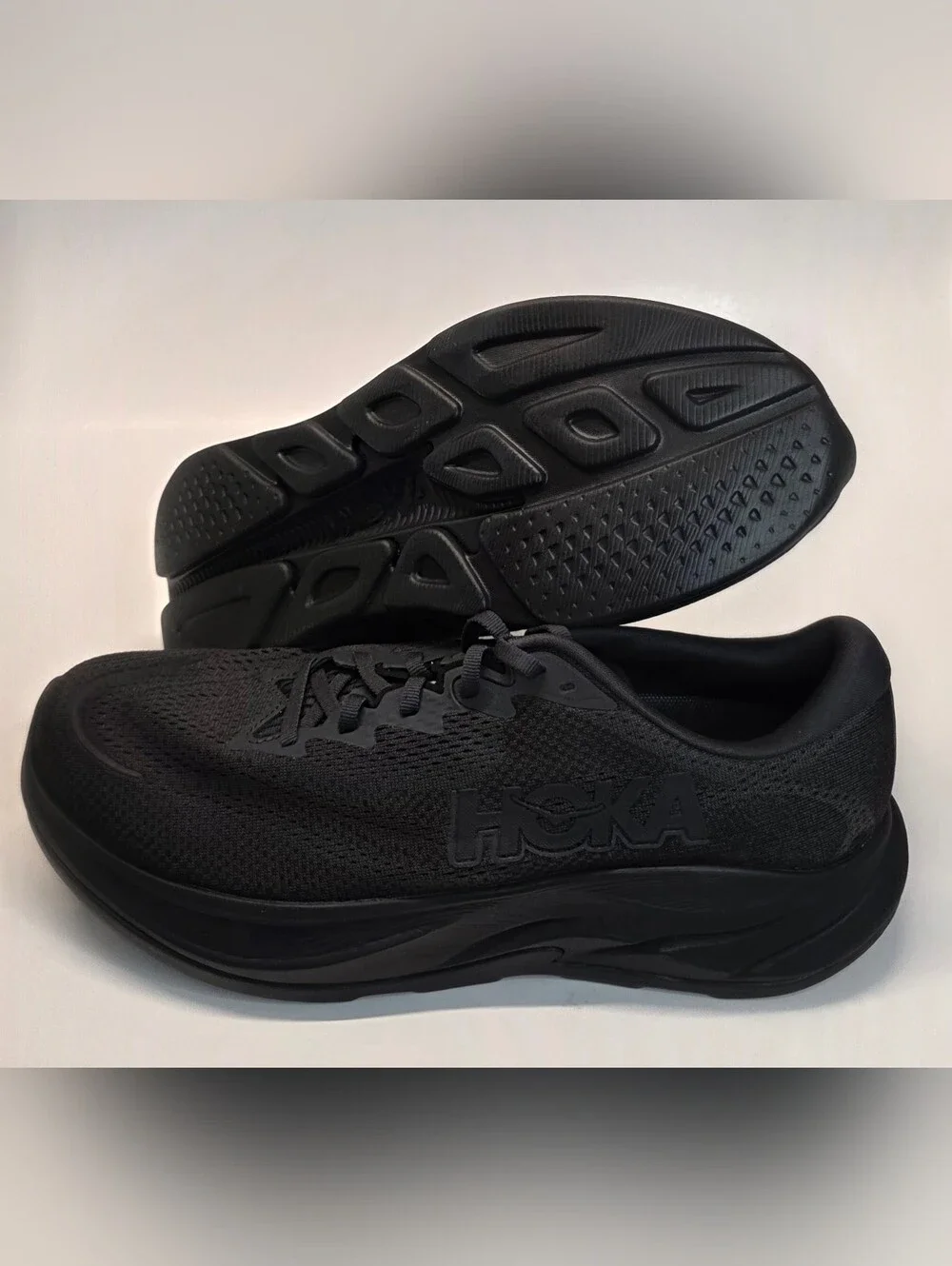 New  HOKA One One Rincon 4 Sneakers Shoes Triple Black  Running Men's Size 11.5D